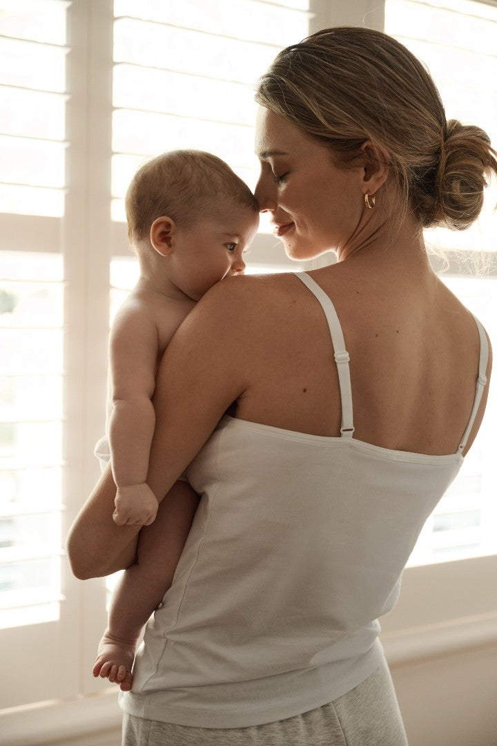 Organic Cotton Nursing Cami (White) | Ripe Maternity