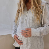 Run With Me Grey Fleck Maternity & Nursing Hoodie | Bae The Label | CARRY | Toronto Canada