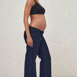 Day By Day Under Bump Wide Leg Jeans (Indigo) | Bae The Label