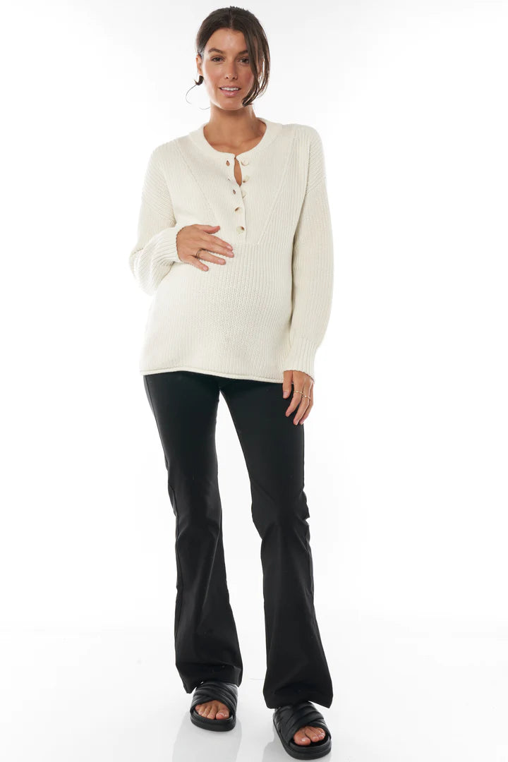 Bound To Be Button Sweater | Bae The Label | Carry Maternity | Maternity and Nursing Sweaters Canada