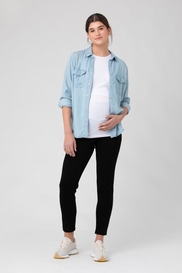 Bec Denim Chambray Shirt | Ripe Maternity | Maternity Tops Canada