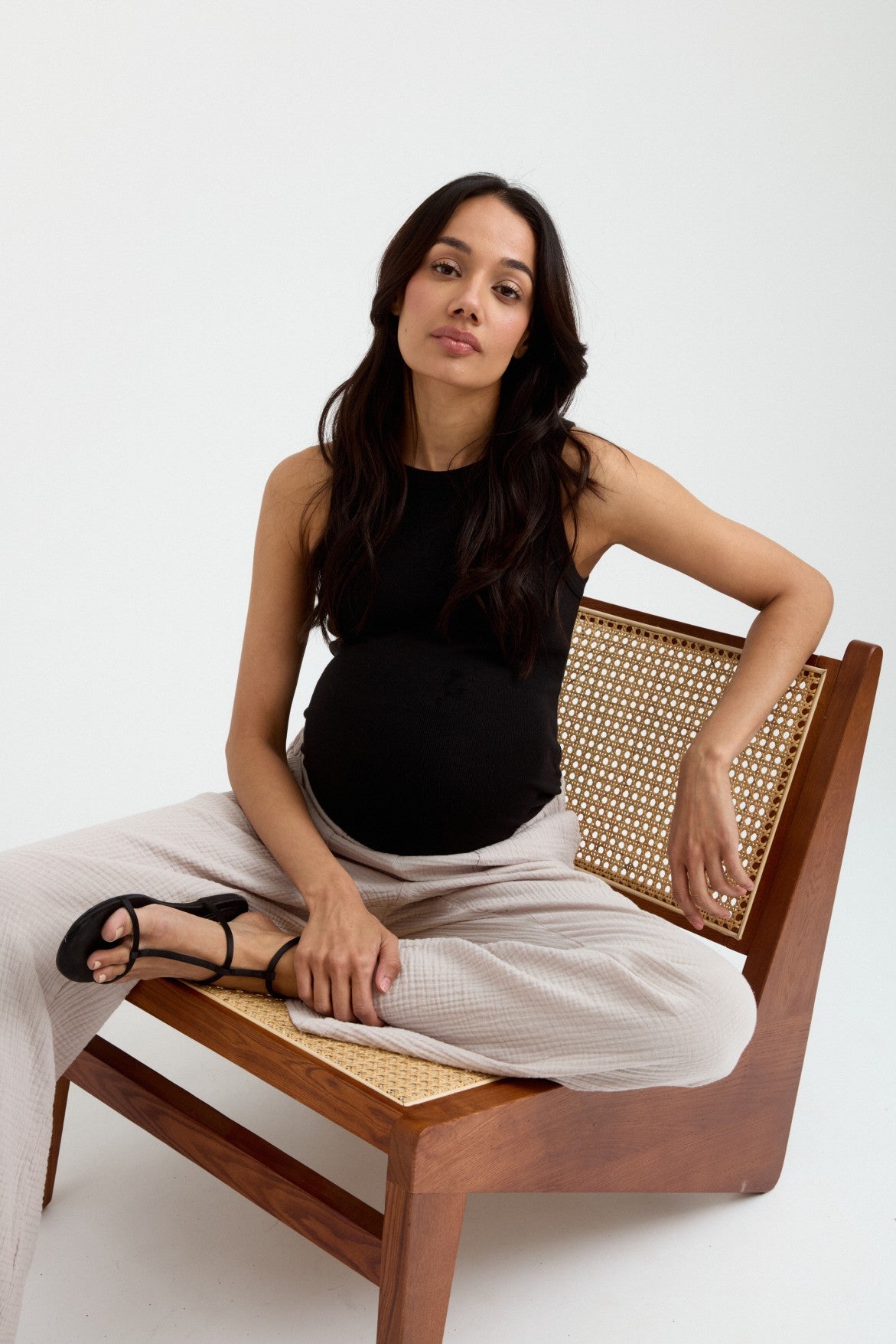 Breezy Gauze Pant - Dove | CARRY | Maternity Pants Canada