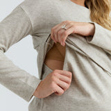Layered Knit Nursing Top (Oatmeal) | CARRY Canada