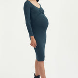 Butter-Soft Midi Dress - Teal | CARRY | Maternity and Nursing Dresses Canada