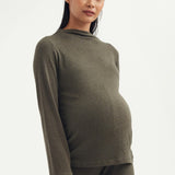 Butter-Soft Mock Neck Sweater - Moss Green | CARRY | Maternity and Nursing Dresses Canada