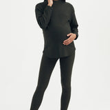 Cozy Fleece Side Zip Sweatshirt - Forest Green | CARRY | Maternity and Nursing Sweaters Canada