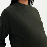 Cozy Fleece Side Zip Sweatshirt - Forest Green | CARRY | Maternity and Nursing Sweaters Canada