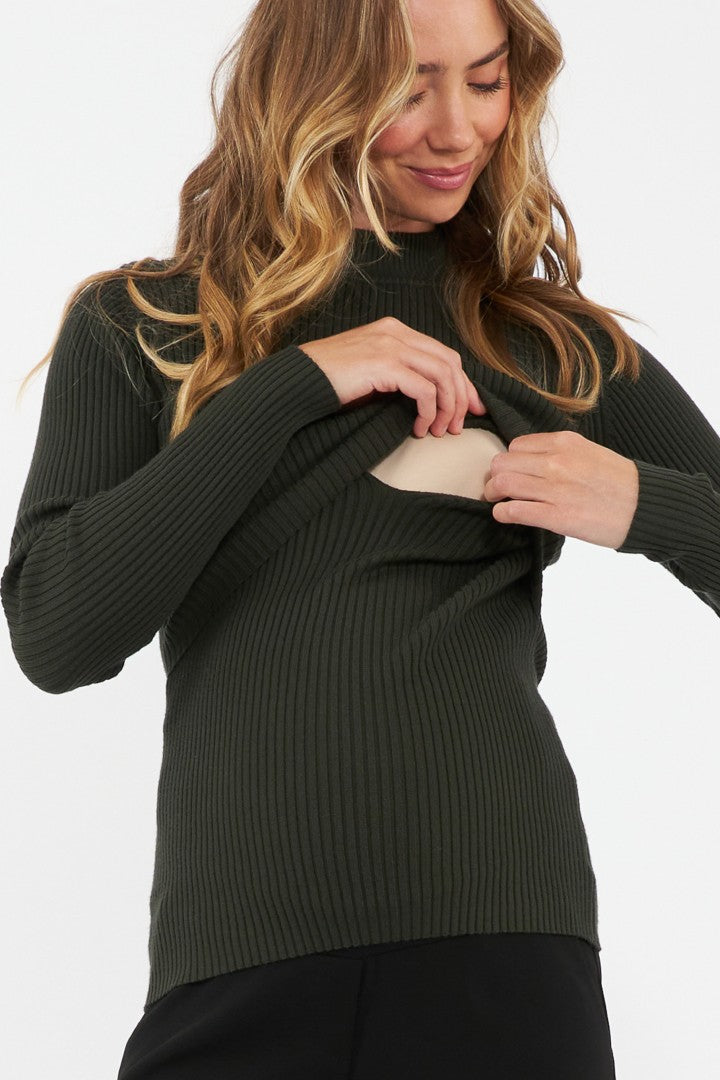 Lift Up Maternity & Nursing Knit (Ivy) | Ripe Maternity Canada