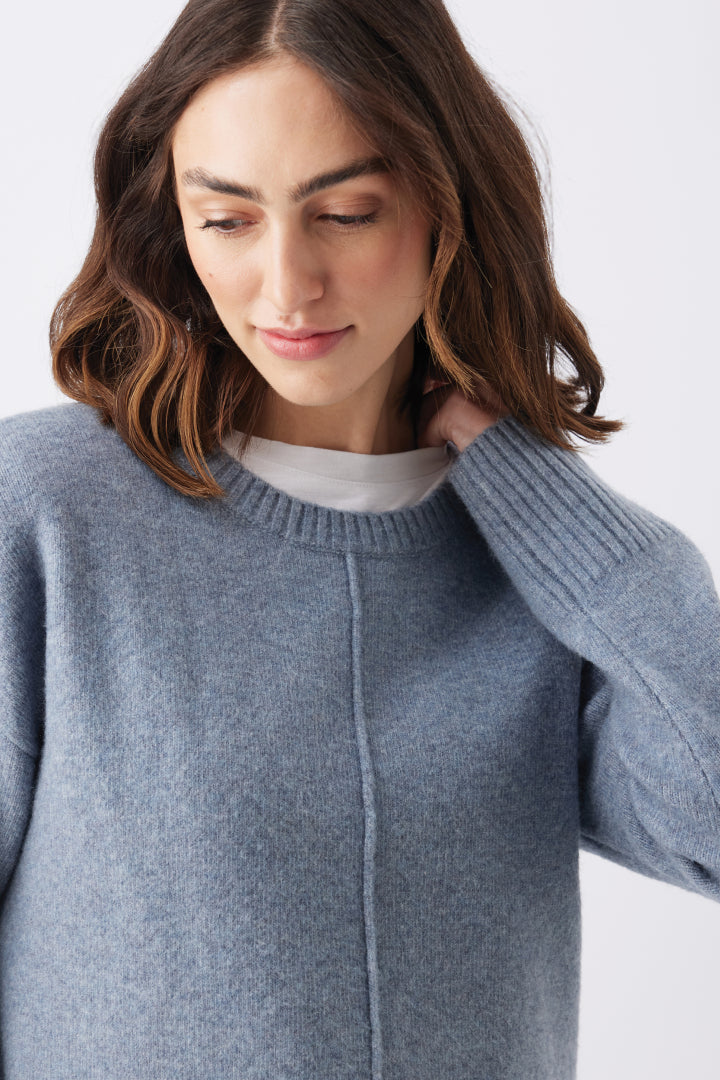 Eva Side-Zip Nursing Knit (Blue Marle) | Ripe Maternity