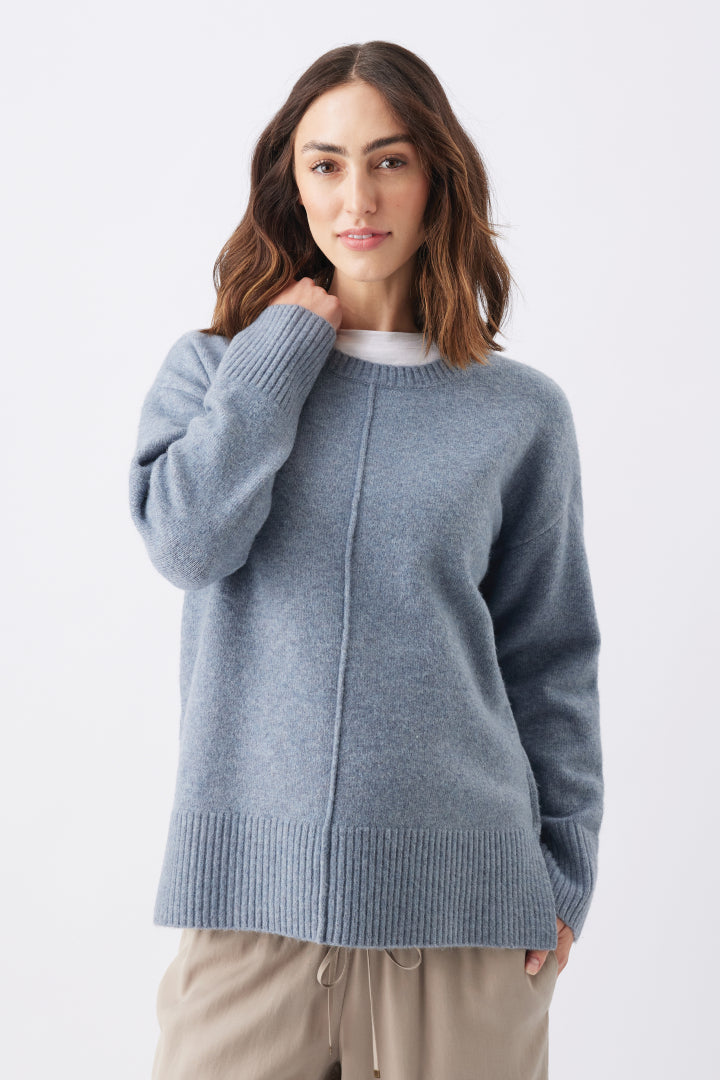 Eva Side-Zip Nursing Knit (Blue Marle) | Ripe Maternity