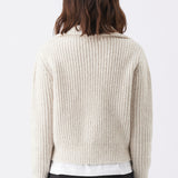 Chunky Zip Knit Maternity Cardigan (Oat) | Ripe Maternity