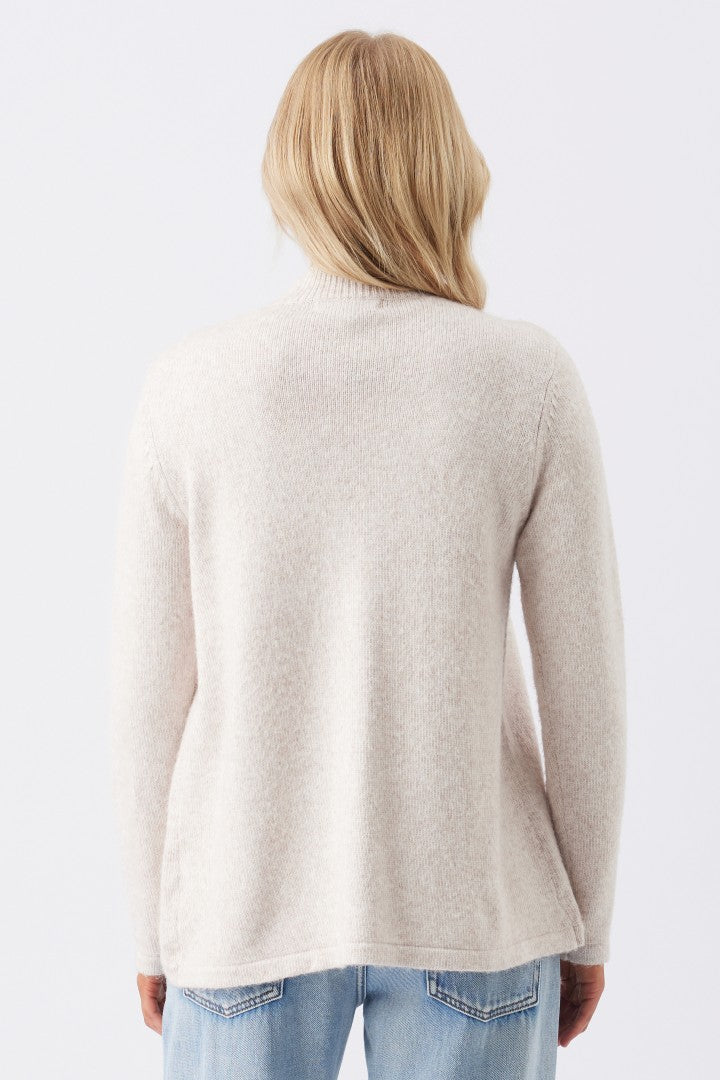 Addison High Neck Cross Over Nursing Knit (Cream) | Ripe Maternity