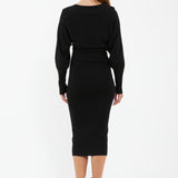 Sloane Chic Knit Maternity Dress (Black) | Ripe Maternity