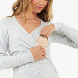 Heidi Crossover Nursing Knit Dress (Silver Marle) | Ripe Maternity