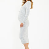 Heidi Crossover Nursing Knit Dress (Silver Marle) | Ripe Maternity