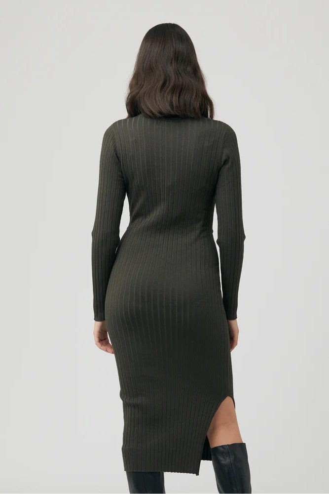 Nella Rib Nursing Knit Dress - Ivy | Ripe Maternity | CARRY | Maternity and Nursing Dresses Canada