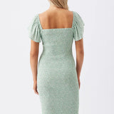 Baby Shower Shirred Dress (Pistachio) | Ripe Maternity
