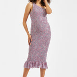 Skipper One Shoulder Dress (Pink/Blue) | Ripe Maternity Canada