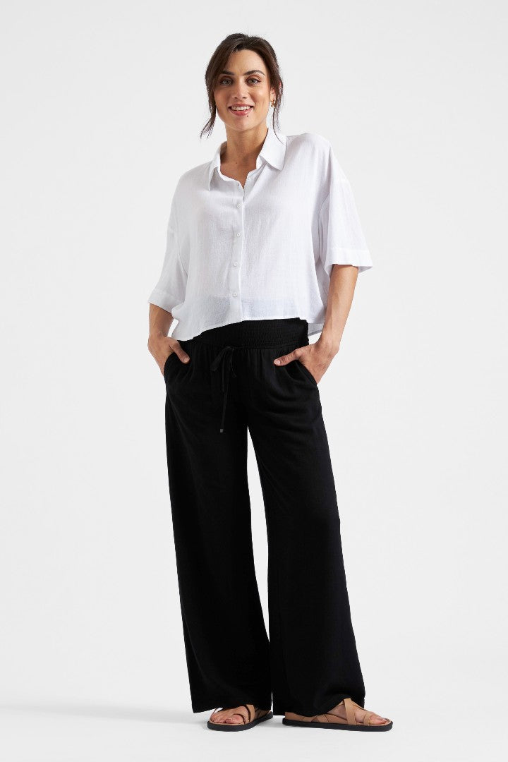 Marlow Shirred Maternity Pant (Black) | Ripe Maternity