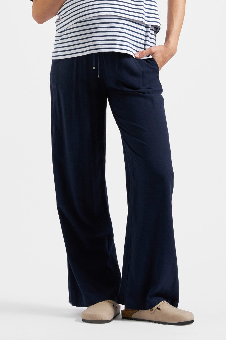 Marlow Shirred Maternity Pant (Navy) | Ripe Maternity