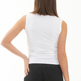 Jodie Ruched Rib Tank (white) | Ripe Maternity