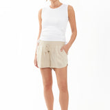 Jodie Ruched Rib Tank (white) | Ripe Maternity