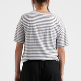 Claudette Maternity & Nursing Stripe Tee (White/Olive) | Ripe Maternity