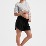 Claudette Maternity & Nursing Stripe Tee (White/Olive) | Ripe Maternity