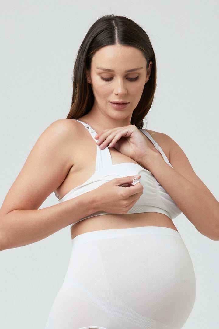 Seamless Nursing Bra (White) | Ripe Maternity