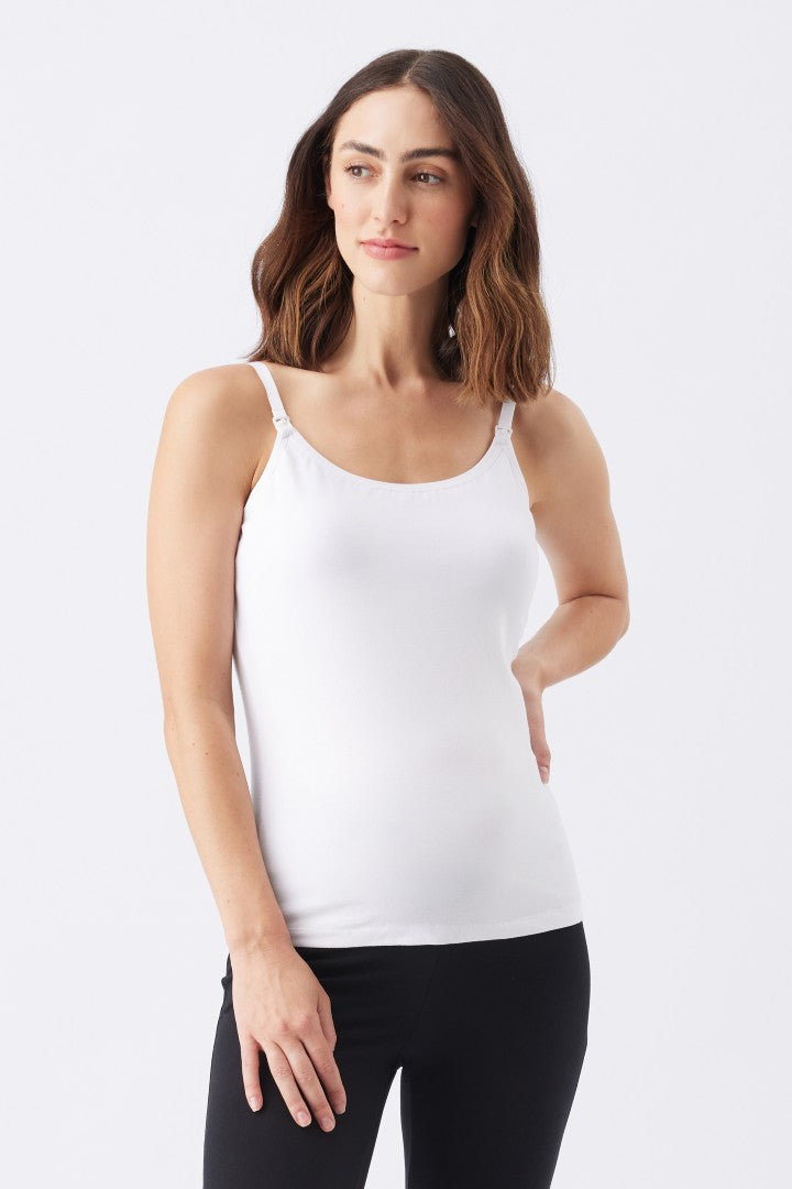 Organic Cotton Nursing Cami (White) | Ripe Maternity