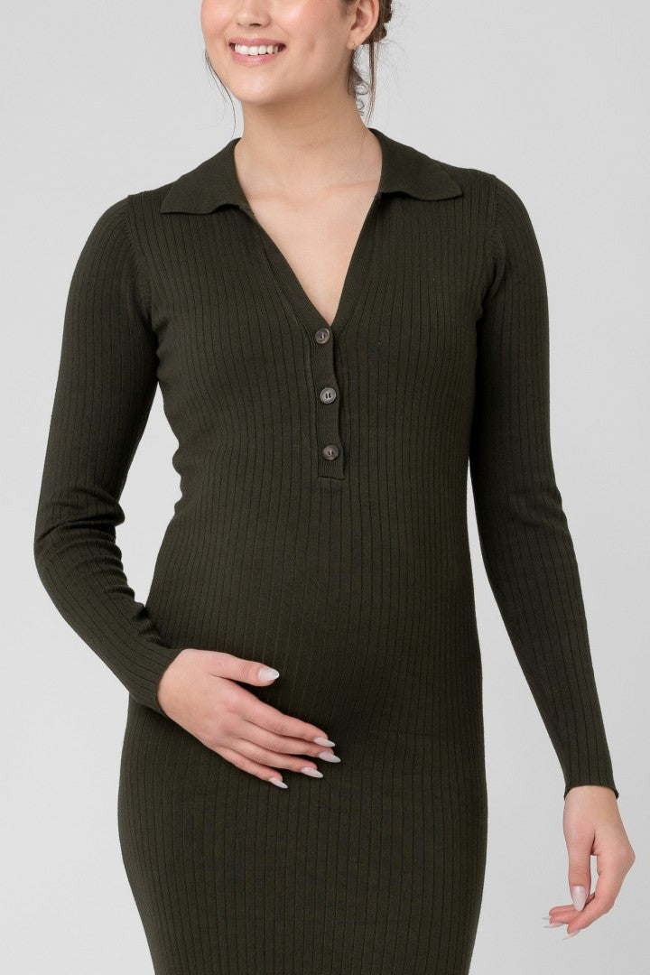 Sammy Knit Polo Maternity & Nursing Dress | Ripe Maternity | Maternity Dresses Canada
