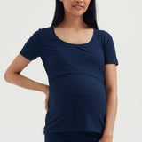 Soft Essential Bamboo Rib Nursing Lounge Set | Navy | Maternity and Nursing Loungewear Canada