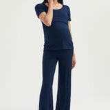 Soft Essential Bamboo Rib Nursing Lounge Set | Navy | Maternity and Nursing Loungewear Canada