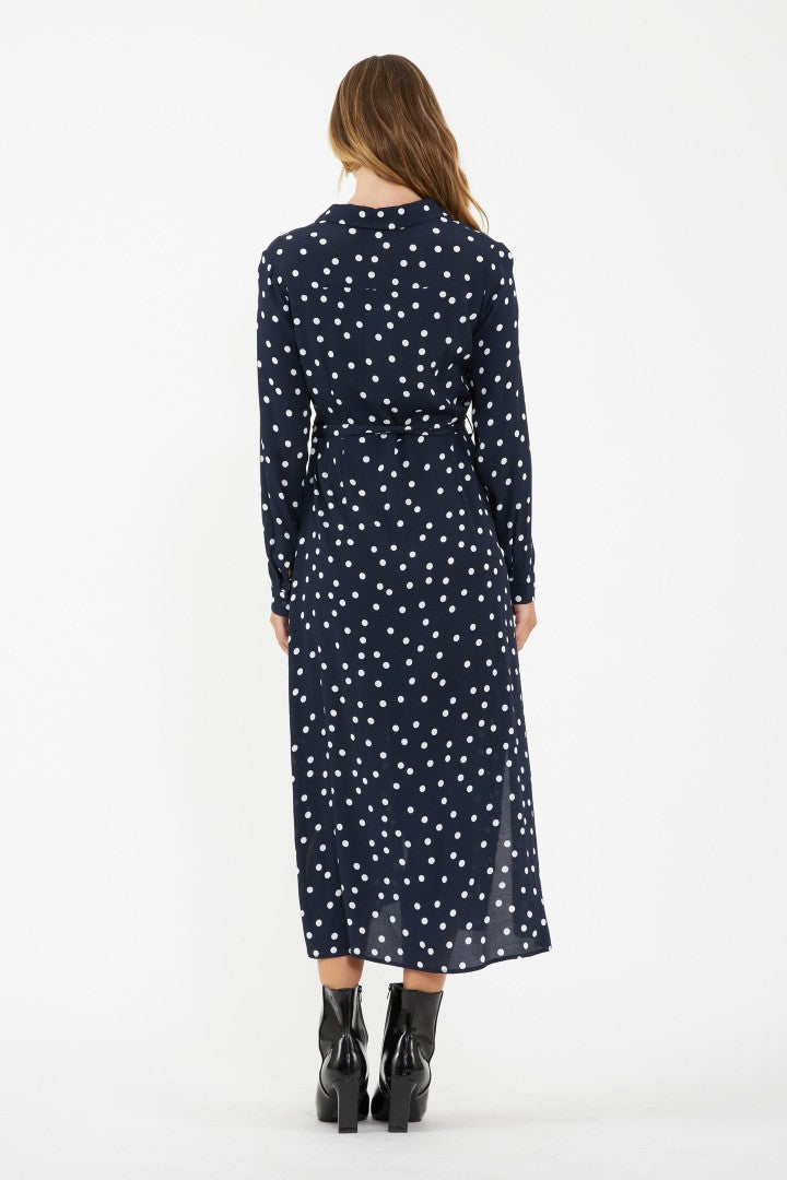 Spot Maternity Shirt Dress (Navy Dot) | Ripe Maternity