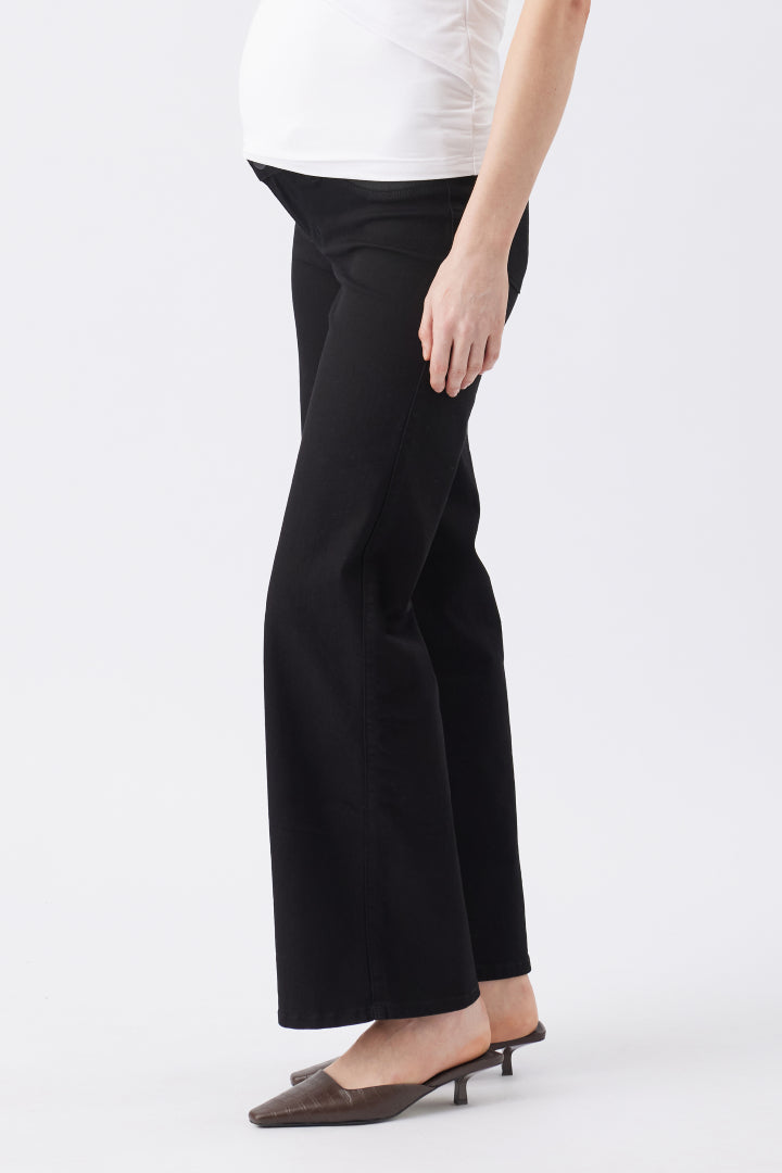 Kyle Wide Leg Maternity Jeans (Black) | Ripe Maternity