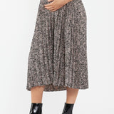 Florence Pleat Maternity Skirt (Black/Dusty Pink) | Ripe Maternity