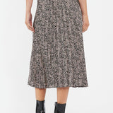 Florence Pleat Maternity Skirt (Black/Dusty Pink) | Ripe Maternity