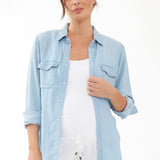 Bec Denim Chambray Shirt | Ripe Maternity | Maternity Tops Canada