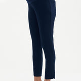 Waffle Slim Fit Ankle Trouser - Navy | CARRY | Maternity Pants Canada