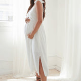 Breeze Along White Maternity & Nursing Midi Dress | Bae The Label | CARRY | Maternity Store Toronto Canada