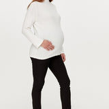 Butter-Soft White Mock Neck Maternity Sweater | CARRY | Maternity Store | Toronto Canada