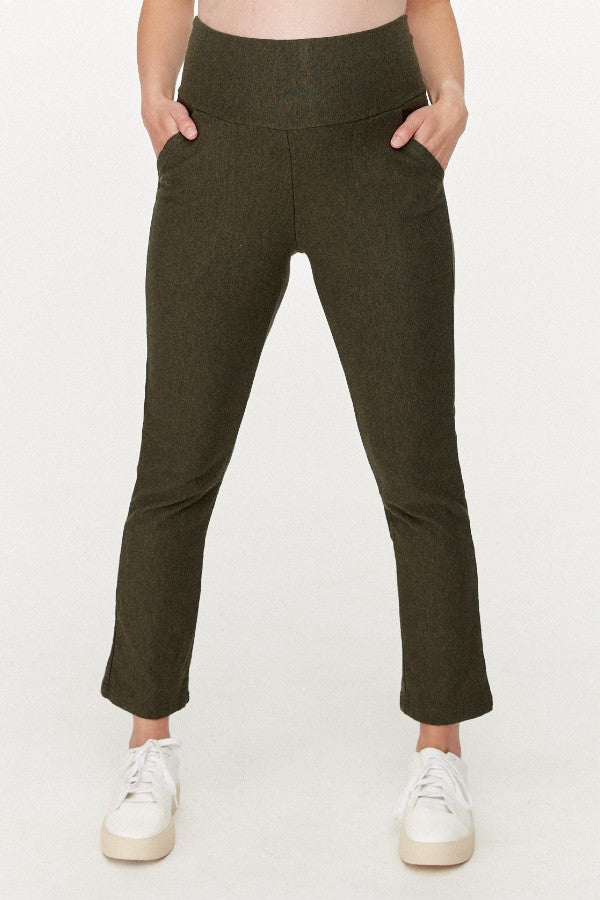 Cozy Fleece Forest Green Maternity Ankle Pant | CARRY | Maternity Store Toronto Canada