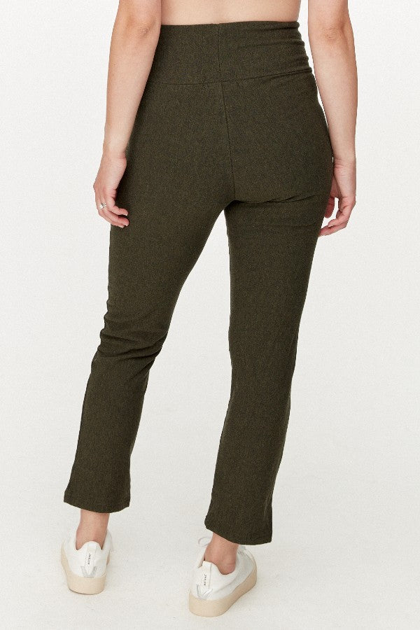 Cozy Fleece Forest Green Maternity Ankle Pant | CARRY | Maternity Store Toronto Canada