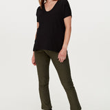 Cozy Fleece Forest Green Maternity Ankle Pant | CARRY | Maternity Store Toronto Canada