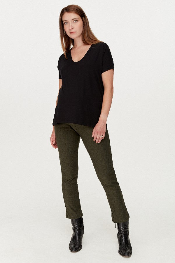 Cozy Fleece Forest Green Maternity Ankle Pant | CARRY | Maternity Store Toronto Canada