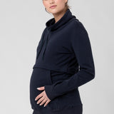 Joey Navy Maternity & Nursing Sweatshirt | Ripe Maternity | CARRY | Toronto Canada