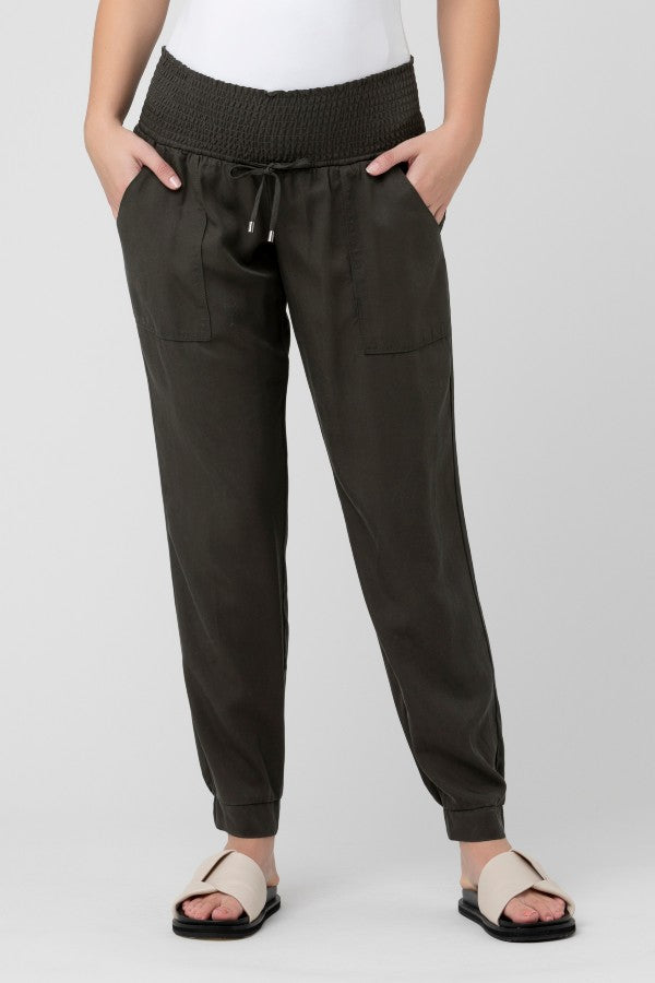 Off Duty Olive Tencel Maternity Pant | Ripe Maternity | CARRY | Toronto Canada