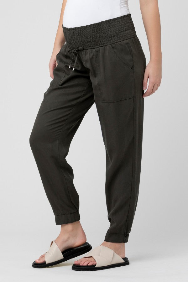 Off Duty Olive Tencel Maternity Pant | Ripe Maternity | CARRY | Toronto Canada