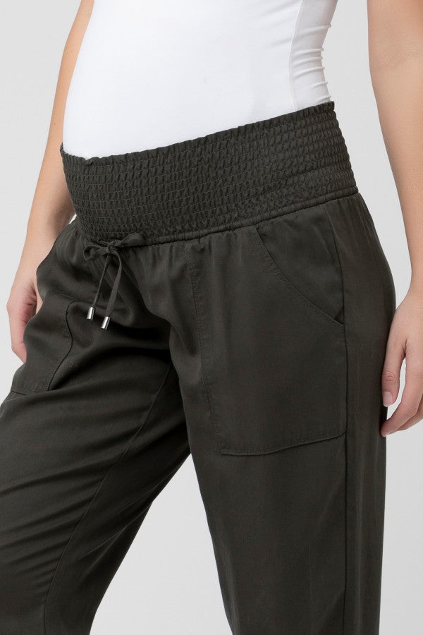 Off Duty Olive Tencel Maternity Pant | Ripe Maternity | CARRY | Toronto Canada