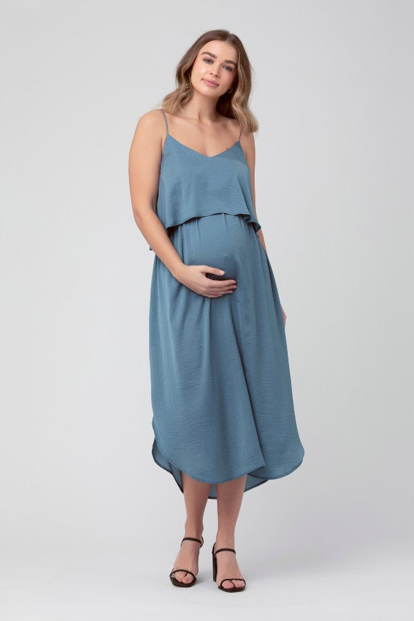 Petrol Maternity & Nursing Slip Dress, Ripe Maternity